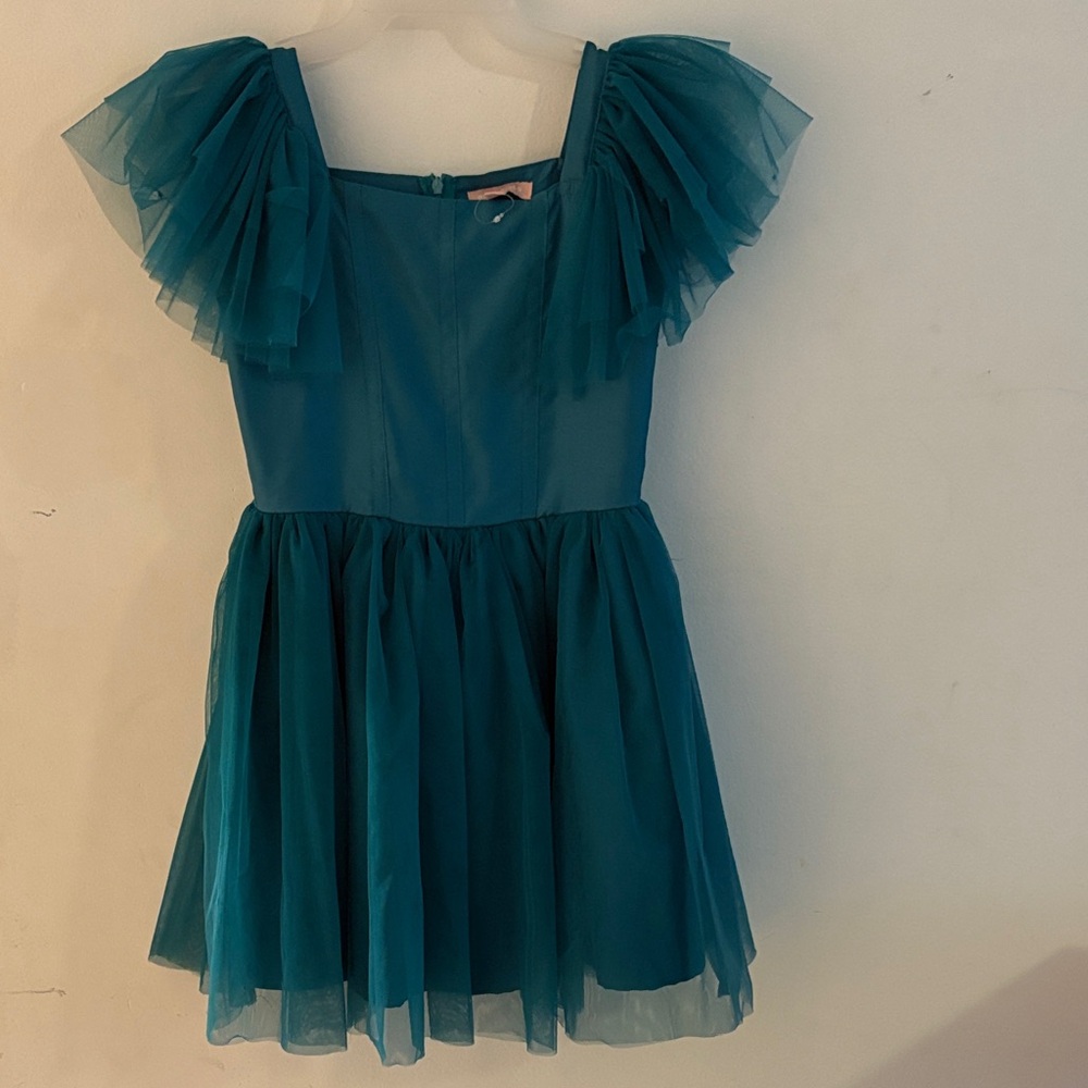 BCBGirls Aqua Ruffled Casual Dress